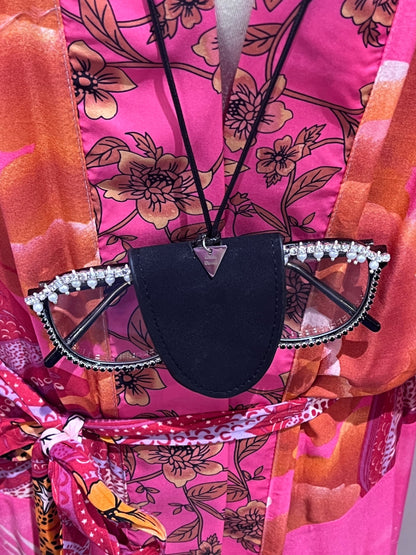 Black Silver Glasses Pouch Holder