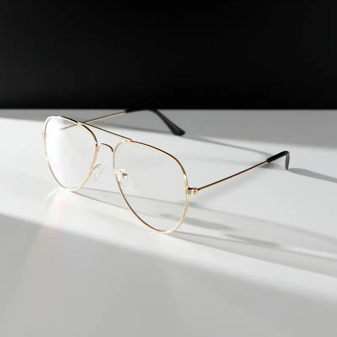 Aviator Thin Gold Anti Blue Light Glasses