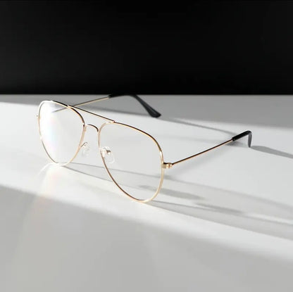 Aviator Thin Gold Anti Blue Light Glasses