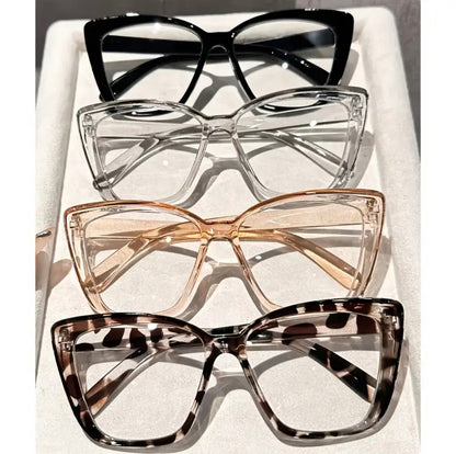 Large Cat Eye Tea Anti Blue Light Glasses