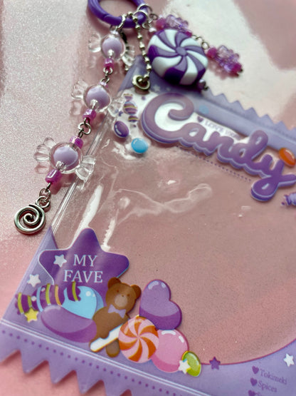 Purple Trinket Pouch Keychain