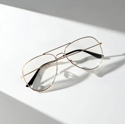 Aviator Thin Gold Anti Blue Light Glasses