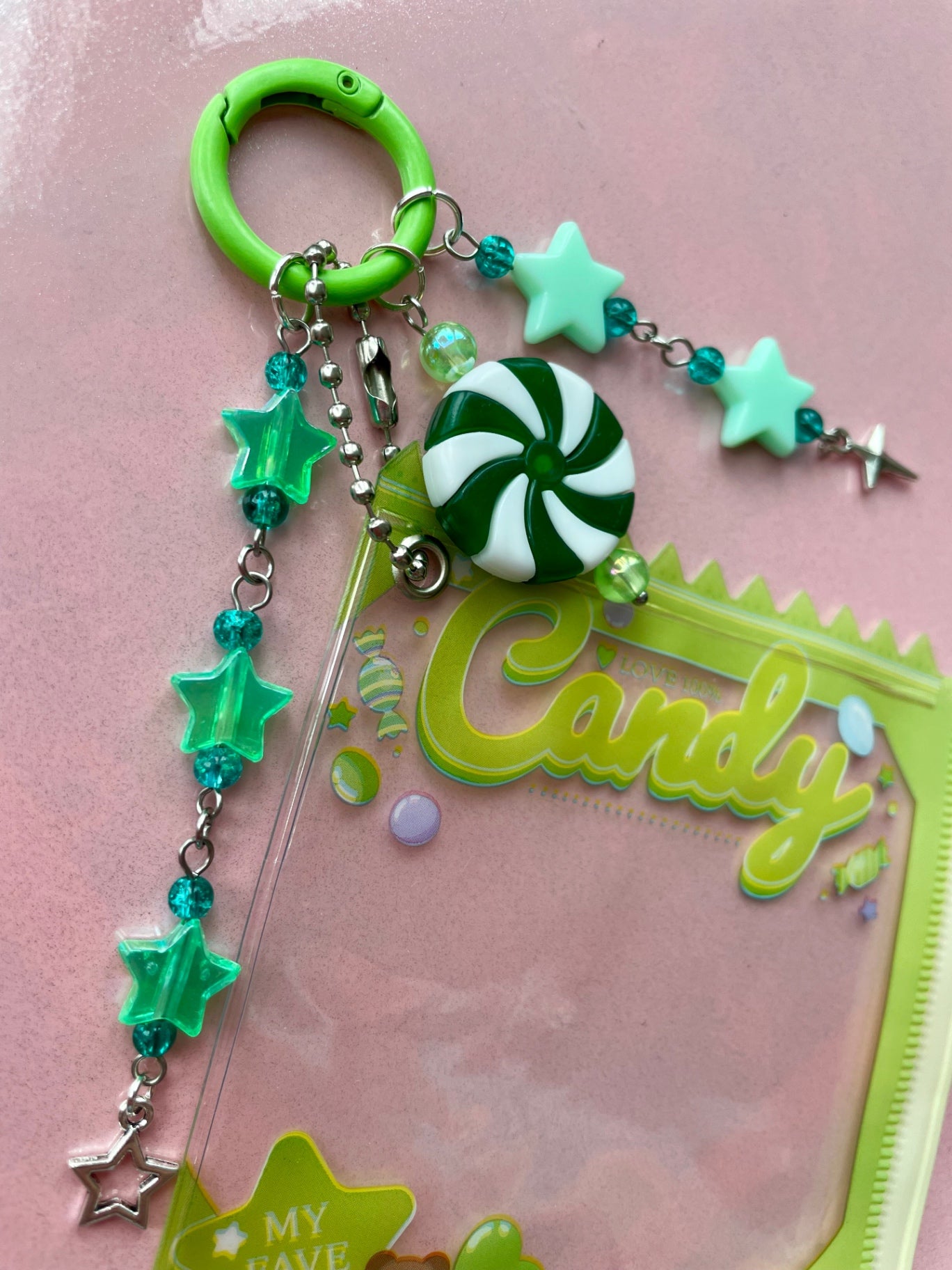Green Trinket Pouch Keychain