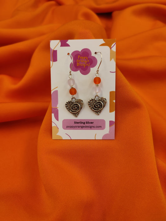 Big Heart Charm Earrings