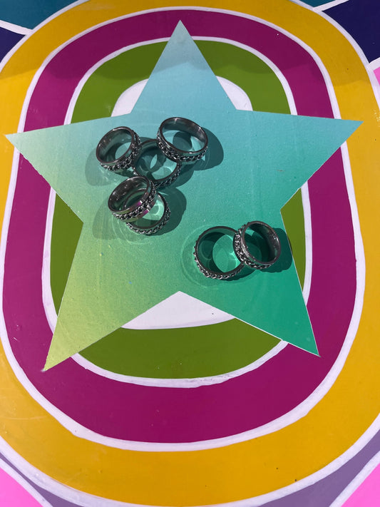 Anti Anxiety Silver Chain Ring S8