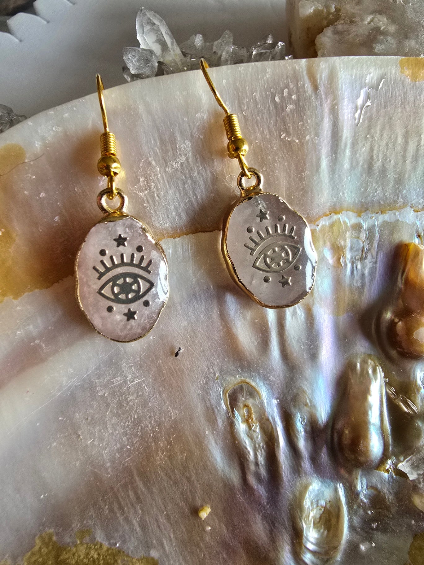 Rose quartz earrings 