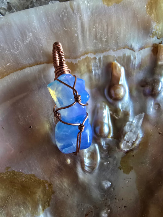 Blue opalite shibari goddess necklace 