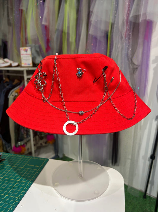 Chain and Charm Upcycled Bucket Hat