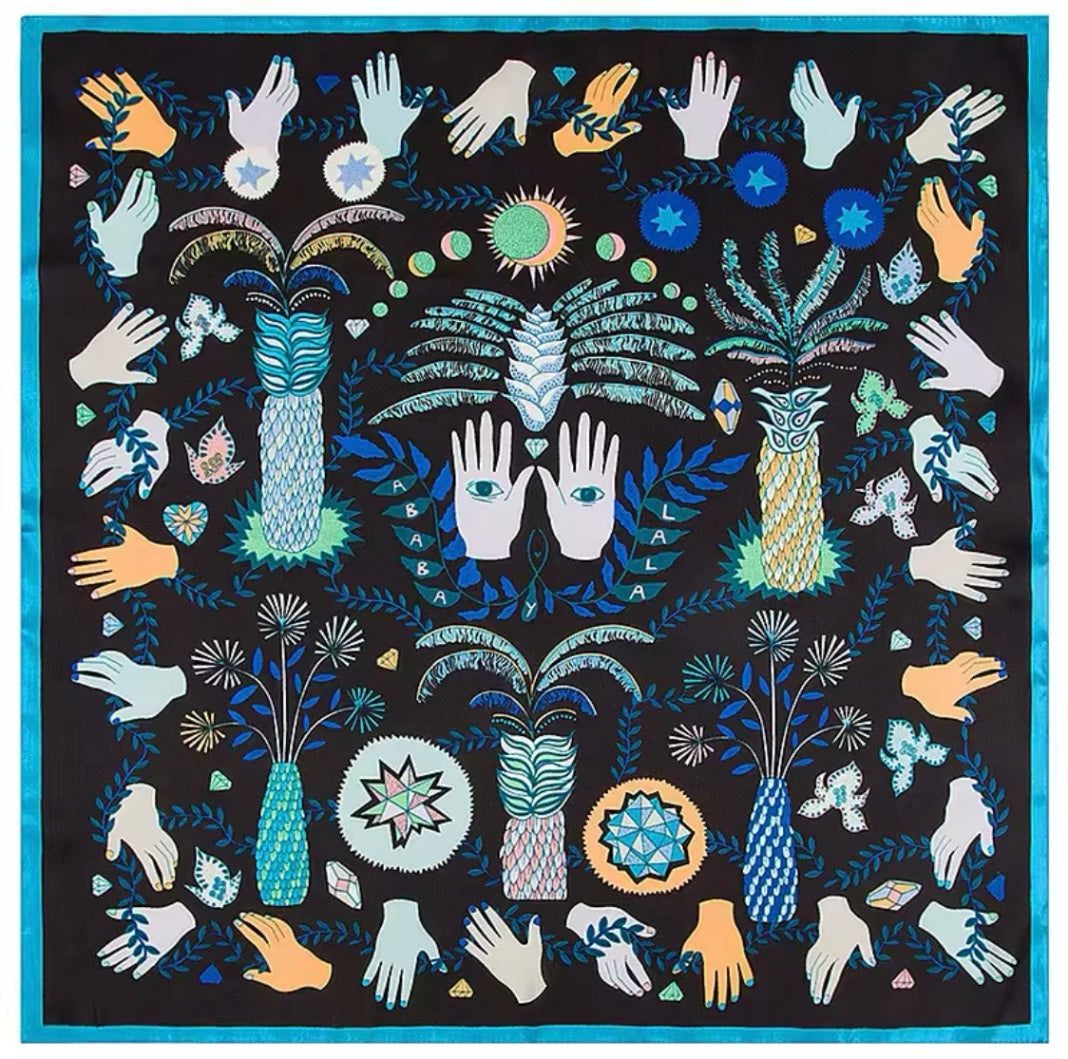 Protection Fatima Blue Black Scarf