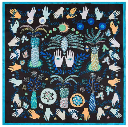 Protection Fatima Blue Black Scarf