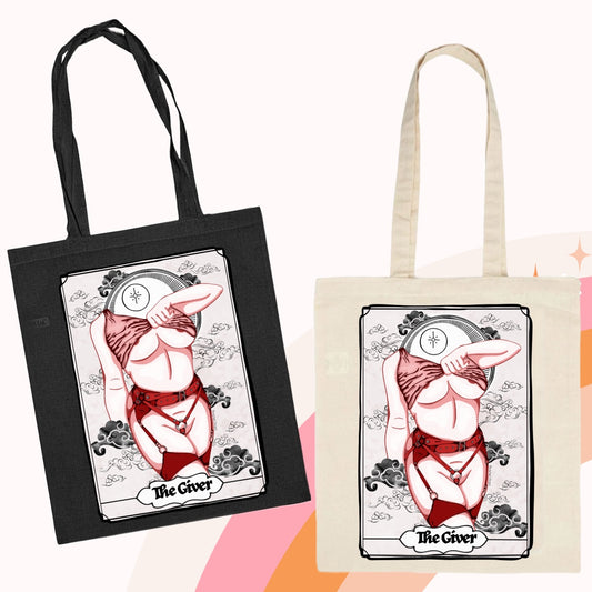 BLACK the giver tote bag