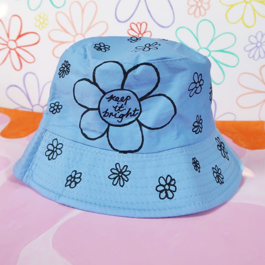Blue daisy bucket hat 