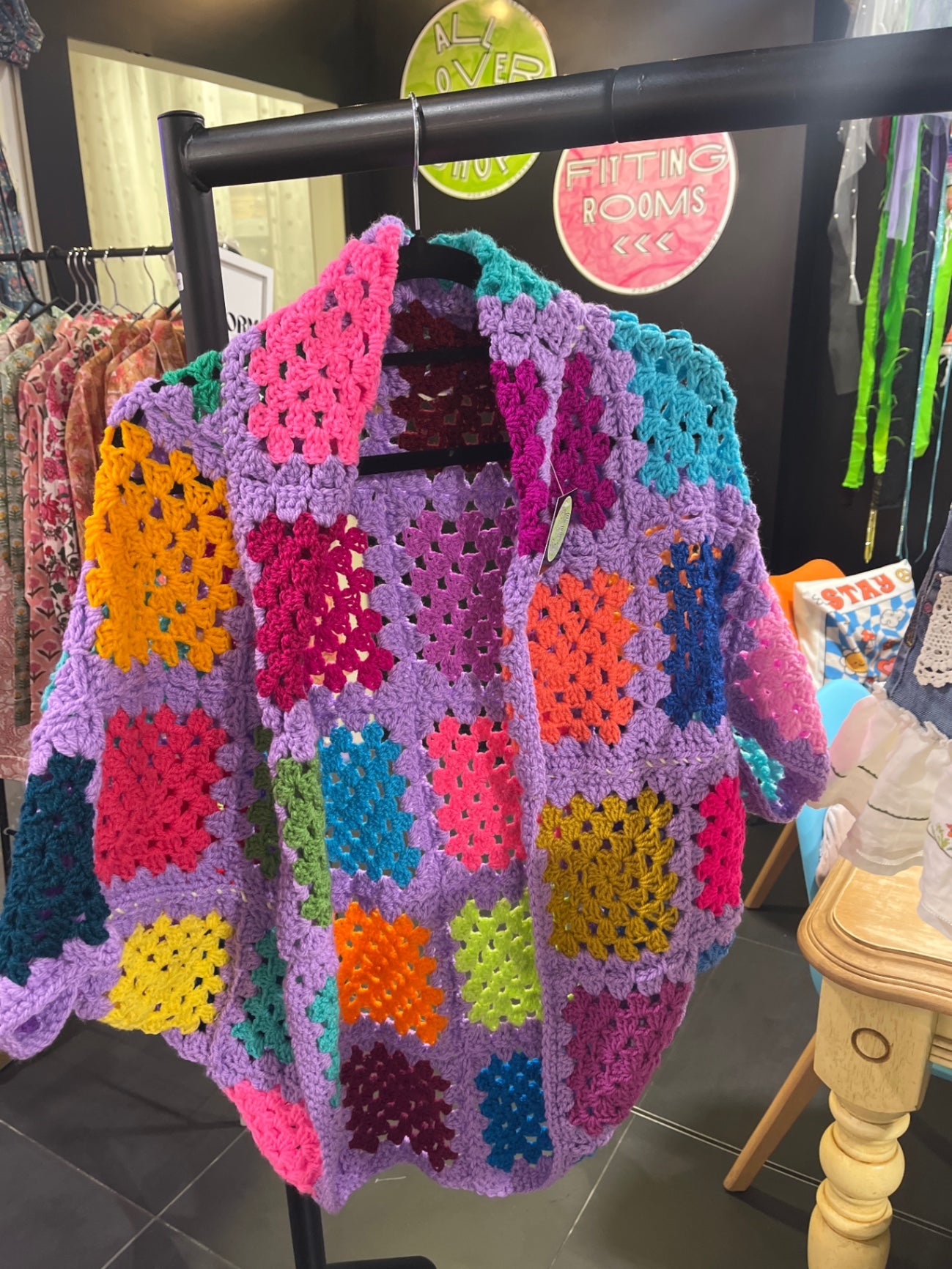 Purple Crochet Cardigan