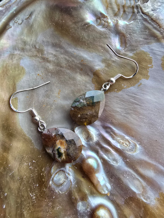 Ocean jasper drop earrings 