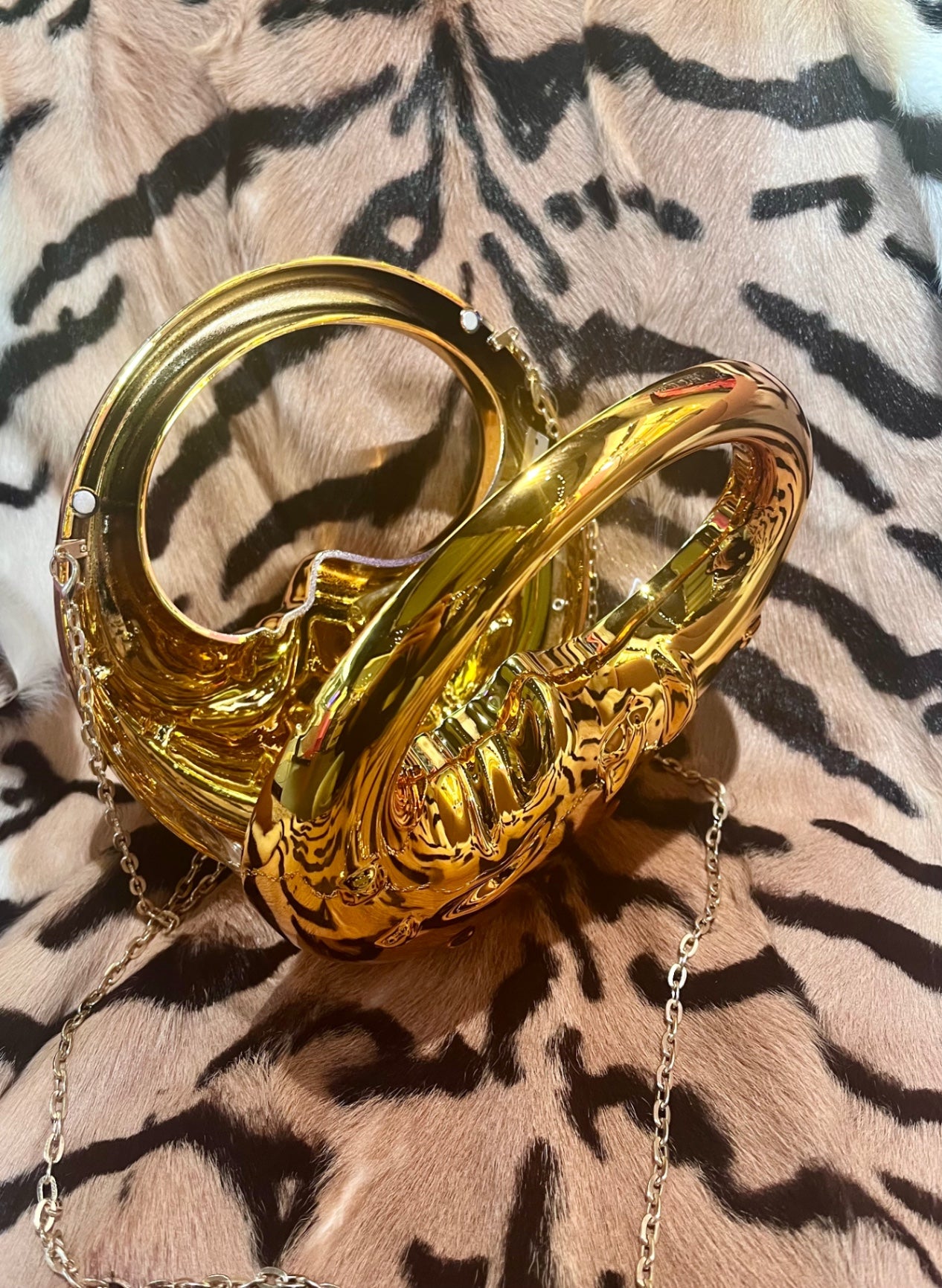 Golden Crescent Moon Bag