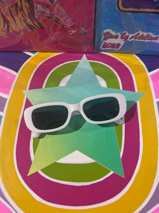 90s Oblong Sunnies White