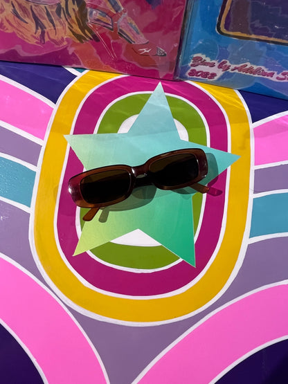 90s Oblong Sunnies  Leopard