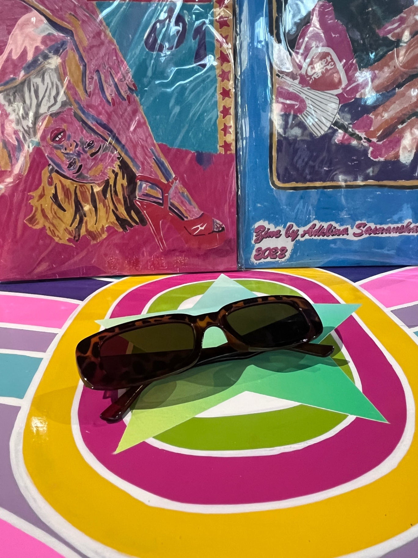 90s Oblong Sunnies  Leopard