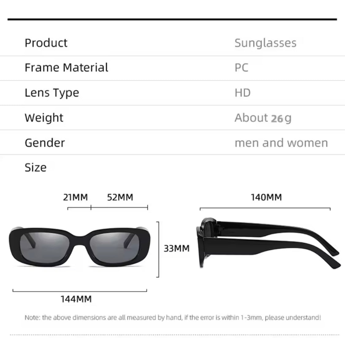 90s Oblong Sunnies Black