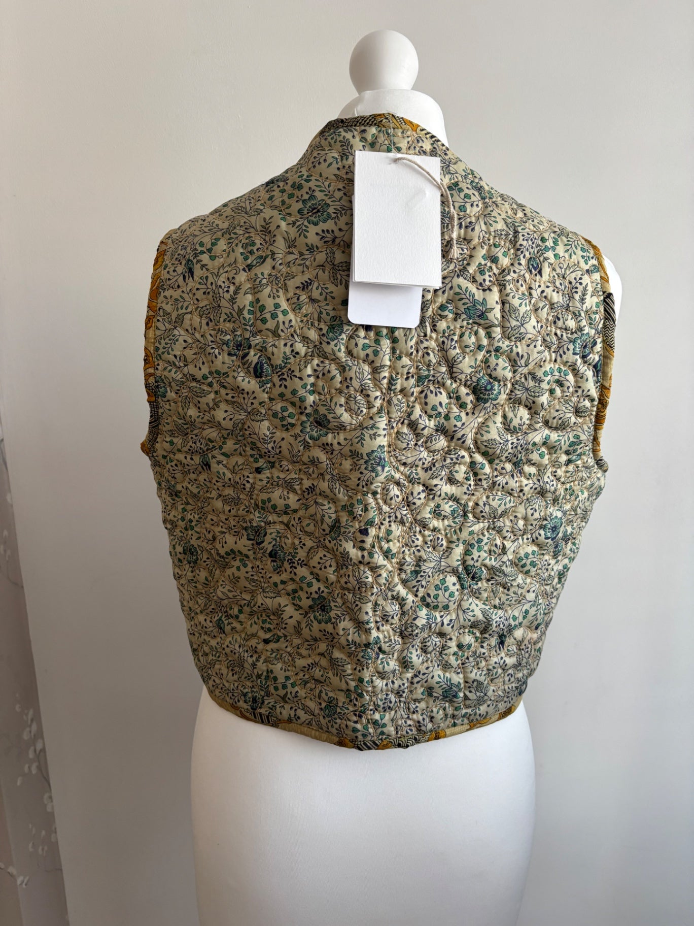 Reversible silk waistcoat made from Vintage Sari