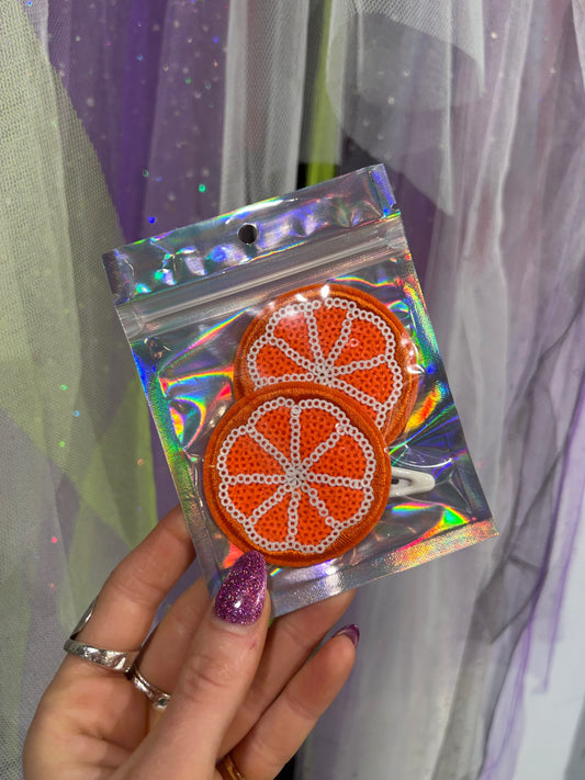 Orange Slice Hair Clips