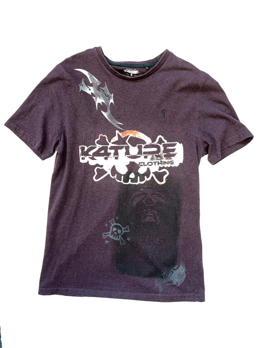 Purple K4TURE t shirt with collage print design 