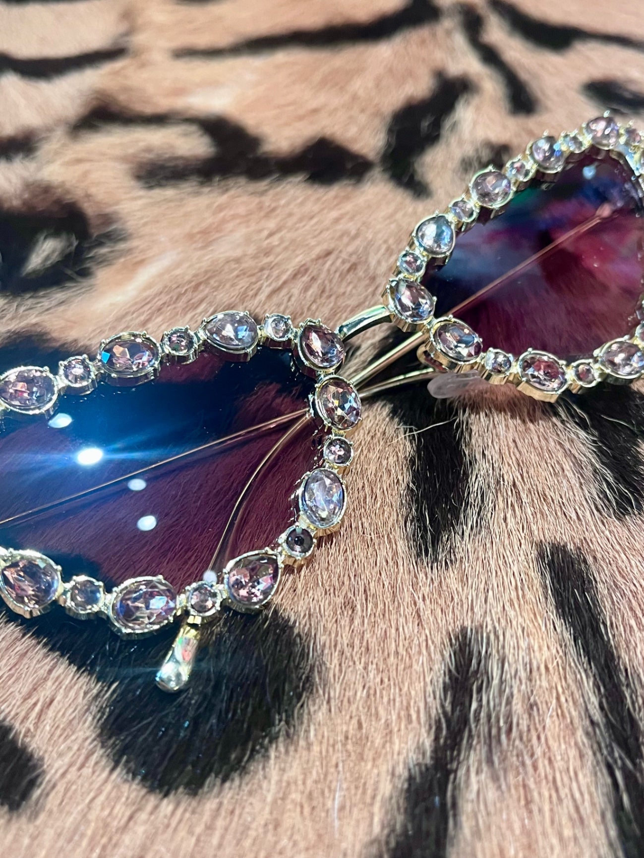 Crystal Cat Eye Sunnies Gold Bronze