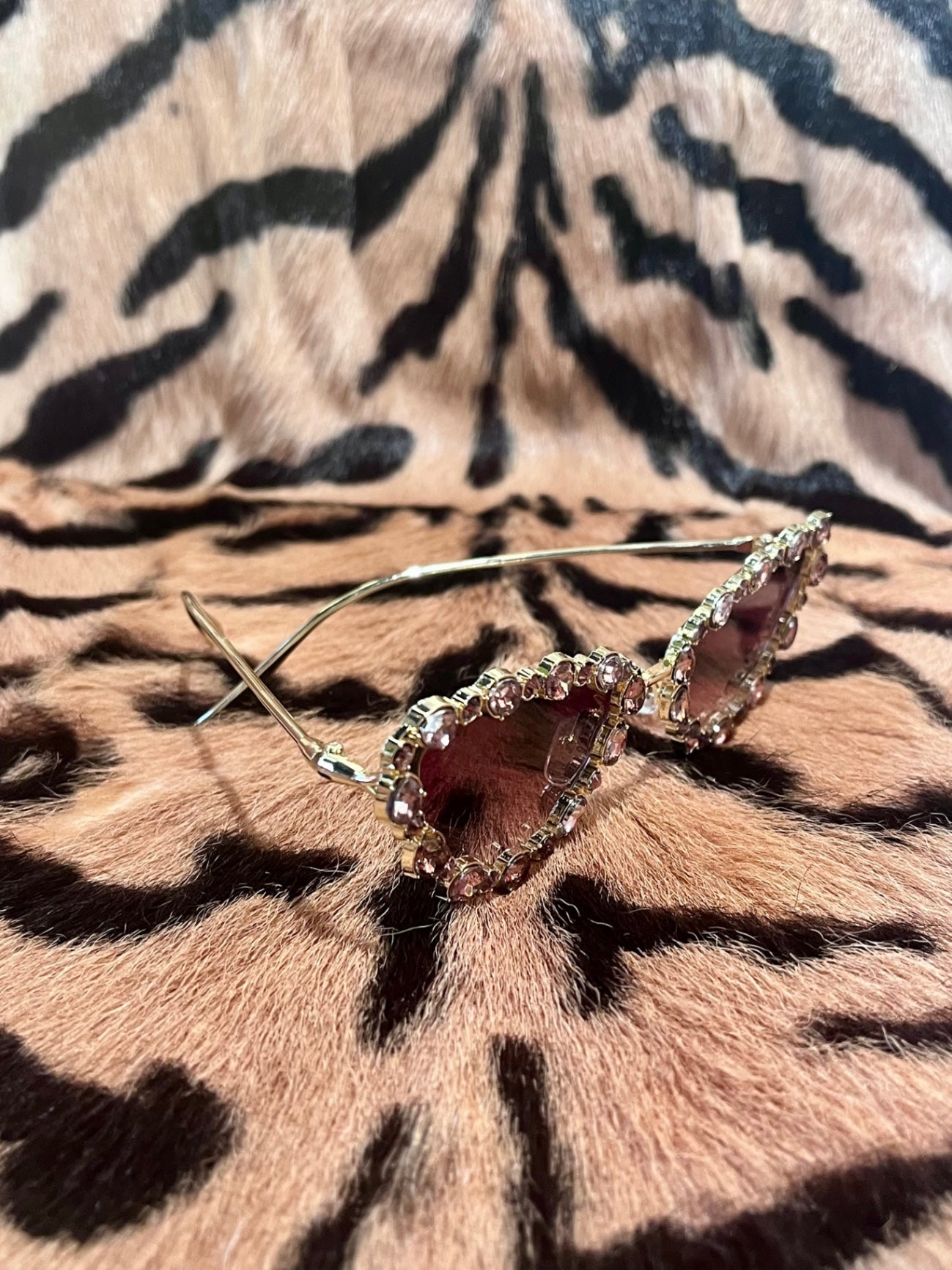 Crystal Cat Eye Sunnies Gold Bronze