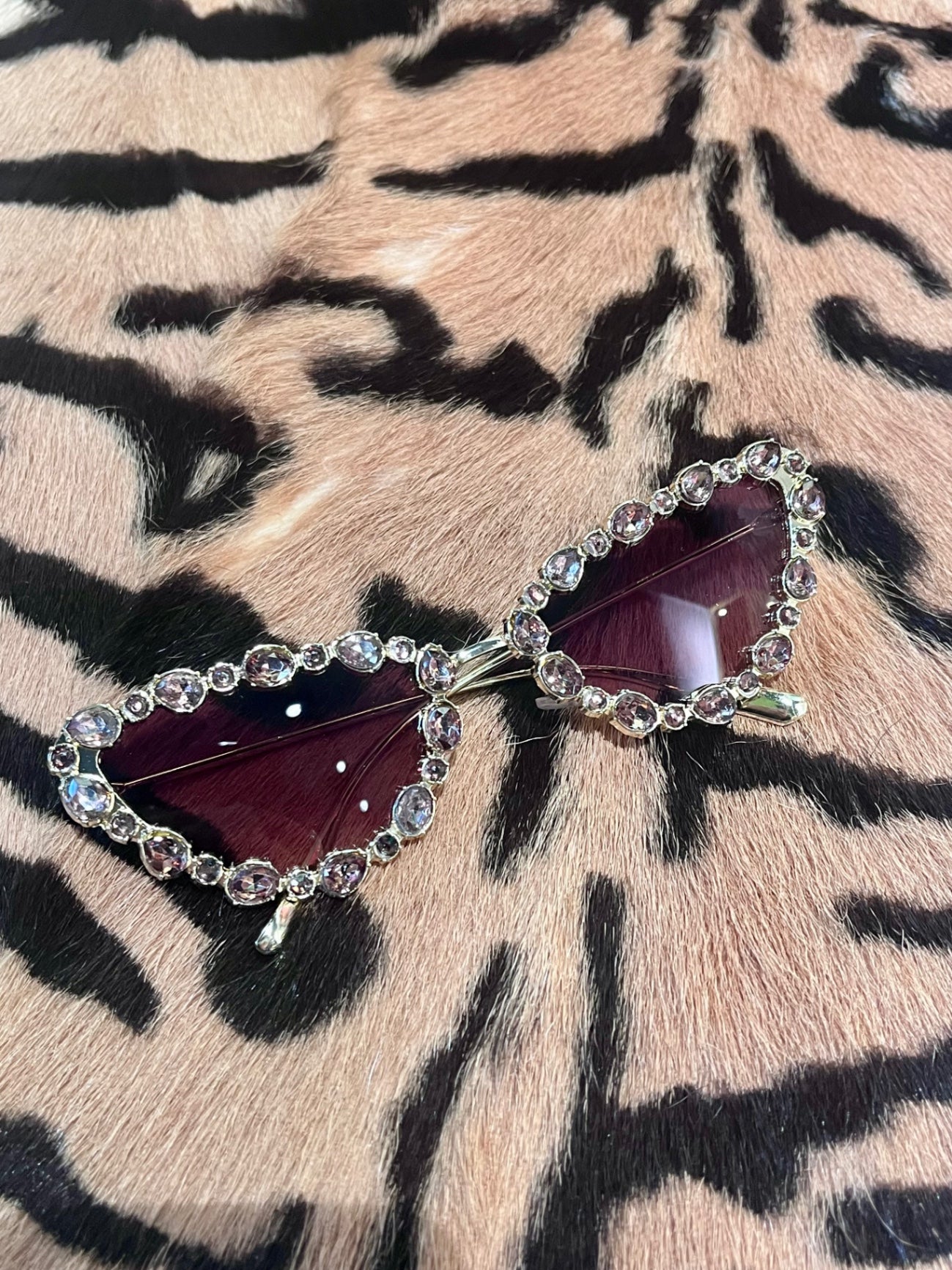 Crystal Cat Eye Sunnies Gold Bronze