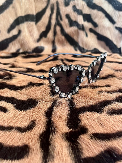 Crystal Cat Eye Sunnies Black