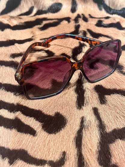 60s Sunnies 2 Tone Leopard Black