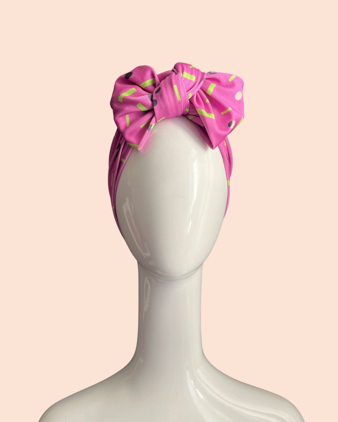 90s Abstract melon print turban bow headband 