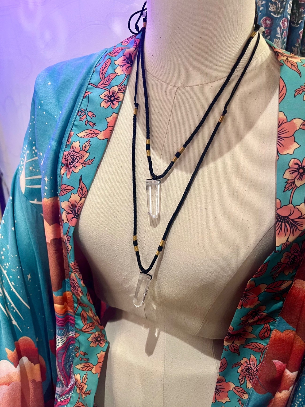 Clear Quartz Adjustable Rope Necklace