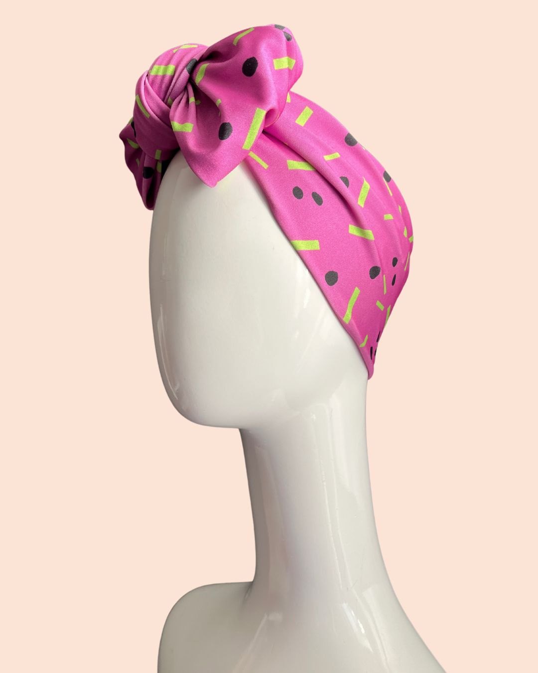 90s Abstract melon print turban bow headband 