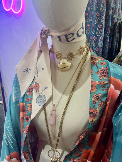 Gold Sun Shell Choker Necklace