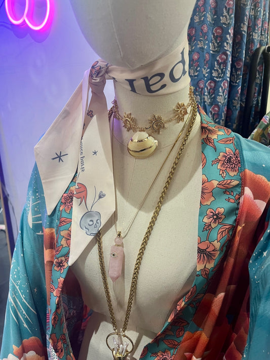 Gold Sun Shell Choker Necklace