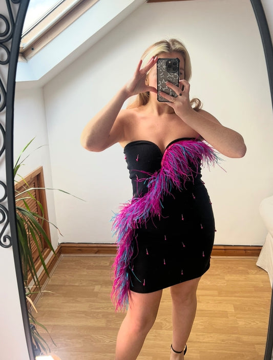 Multi feather dress