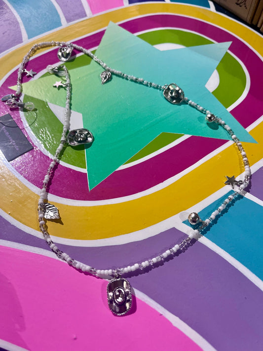 Silver Cowboy Charm Sunglasses Chain Holder