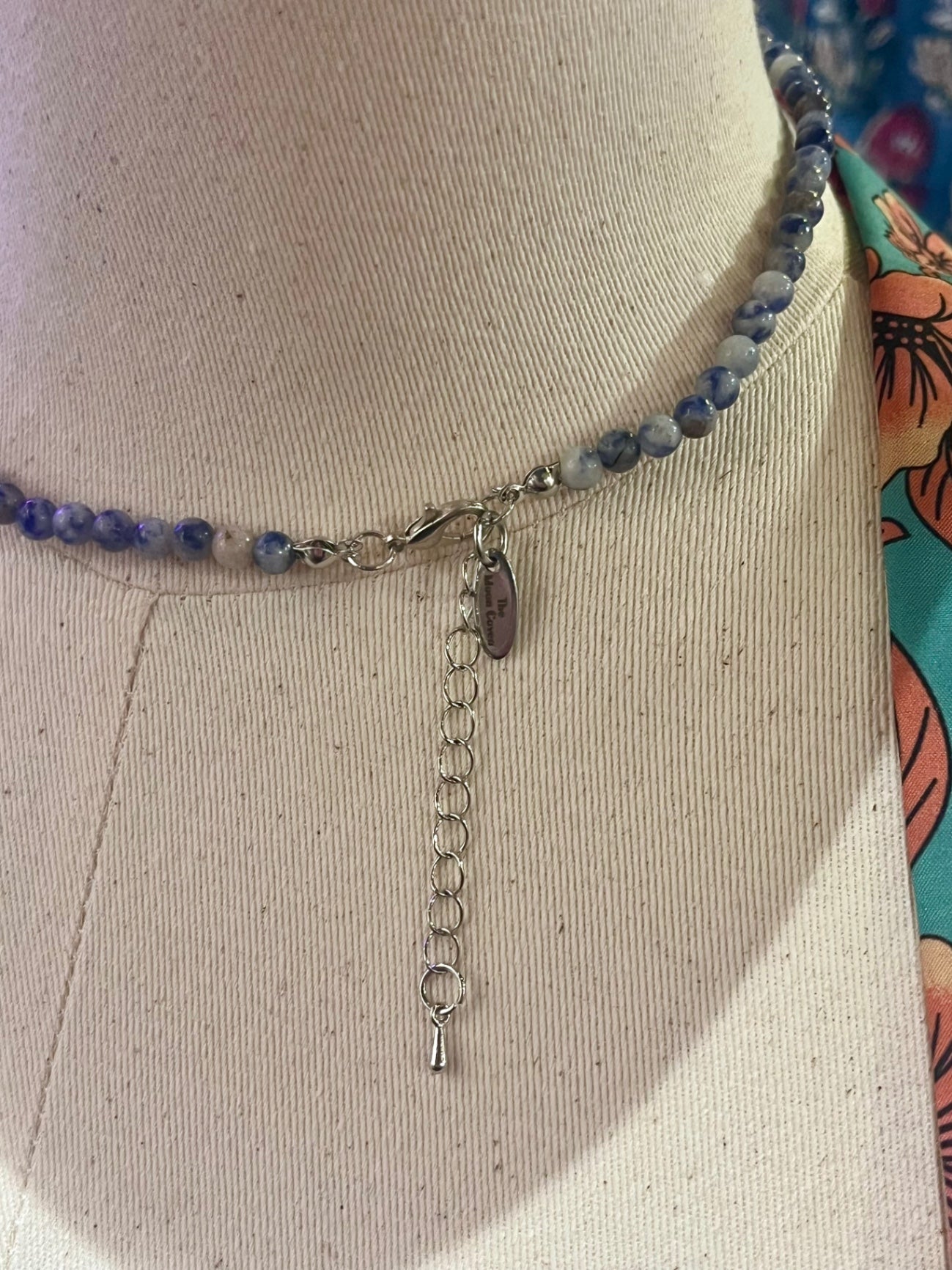 Sodalite Gold Smiley Charm Necklace