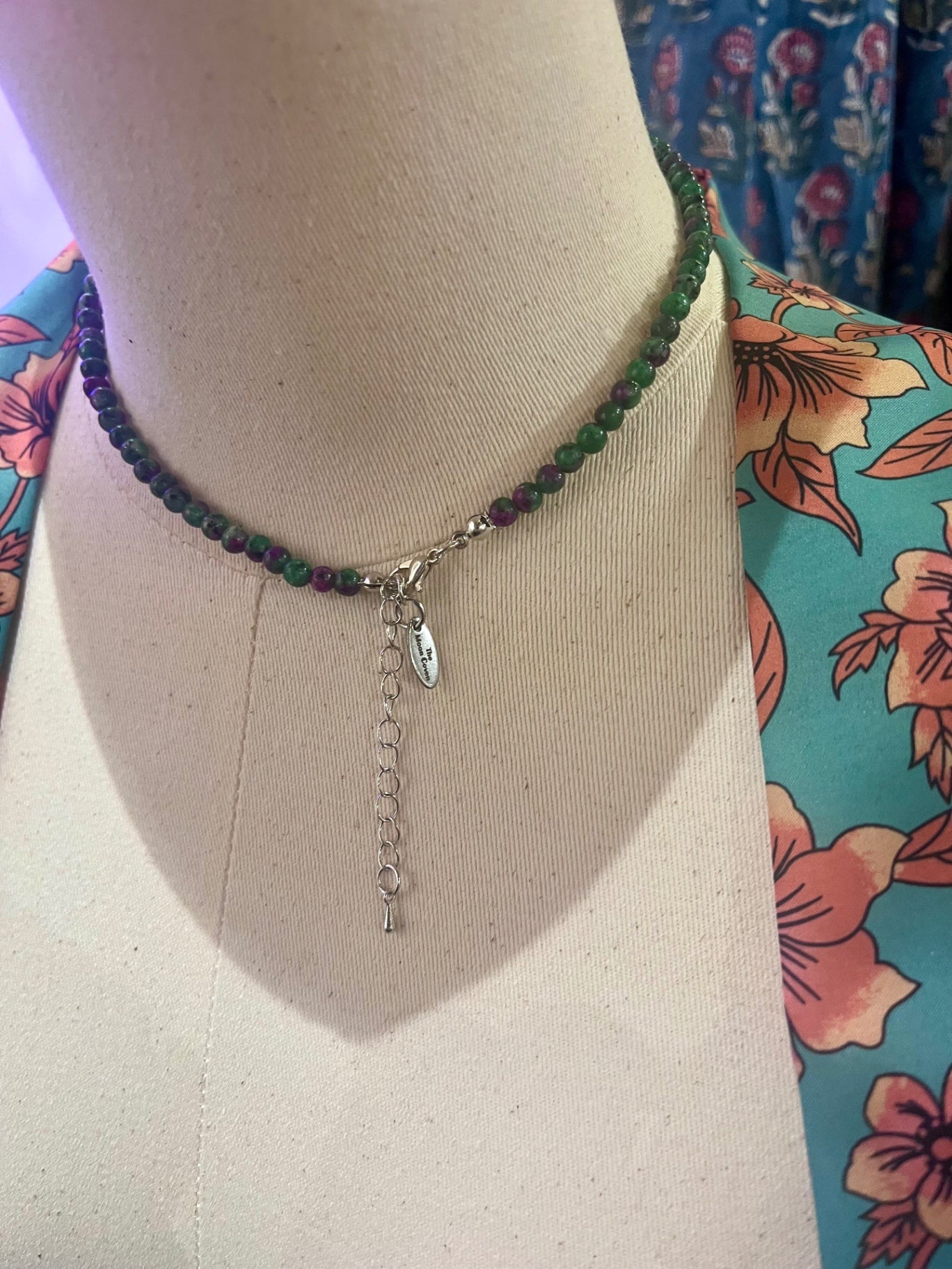 Ruby Zoisite Gold Smiley Necklace