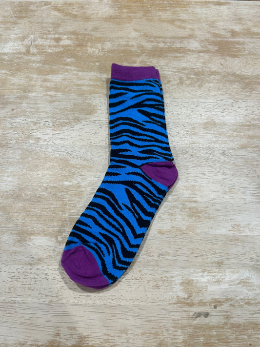 Zebra Socks Blue and purple