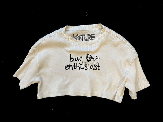 Beige bug enthusiast crop top