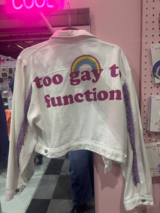 Too gay to function jacket