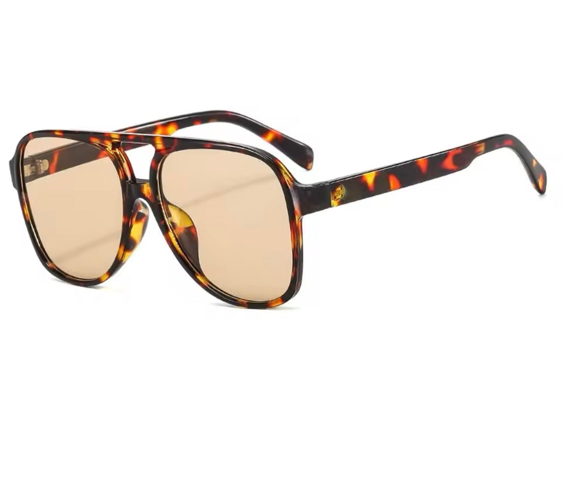 Mirage Aviator Sunnies Leopard Tea