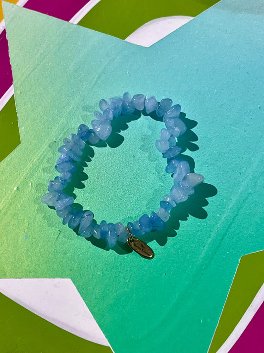 Aquamarine Stretch Chip Bracelet