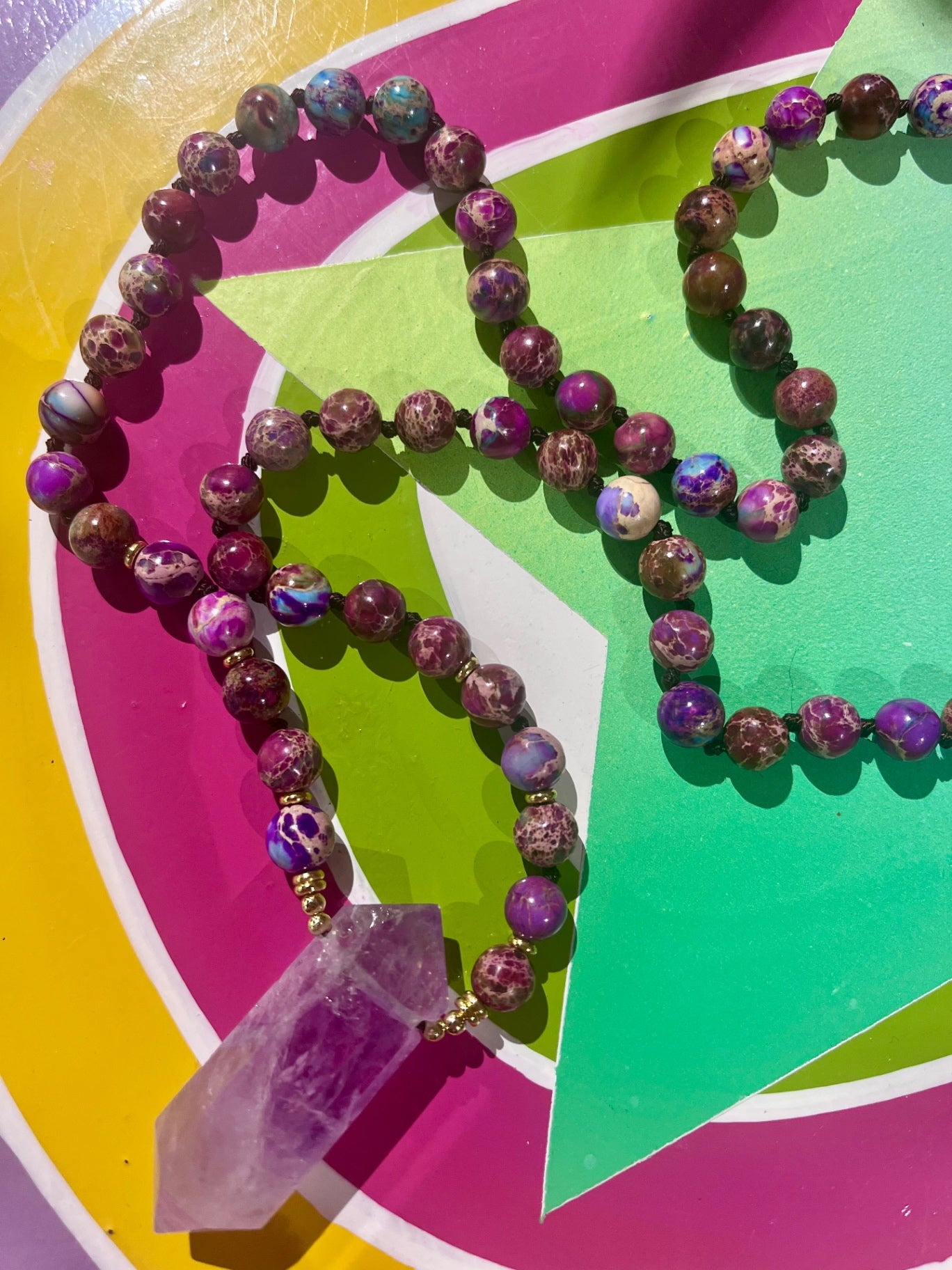 Amethyst & Jasper Prayer Beads Necklace