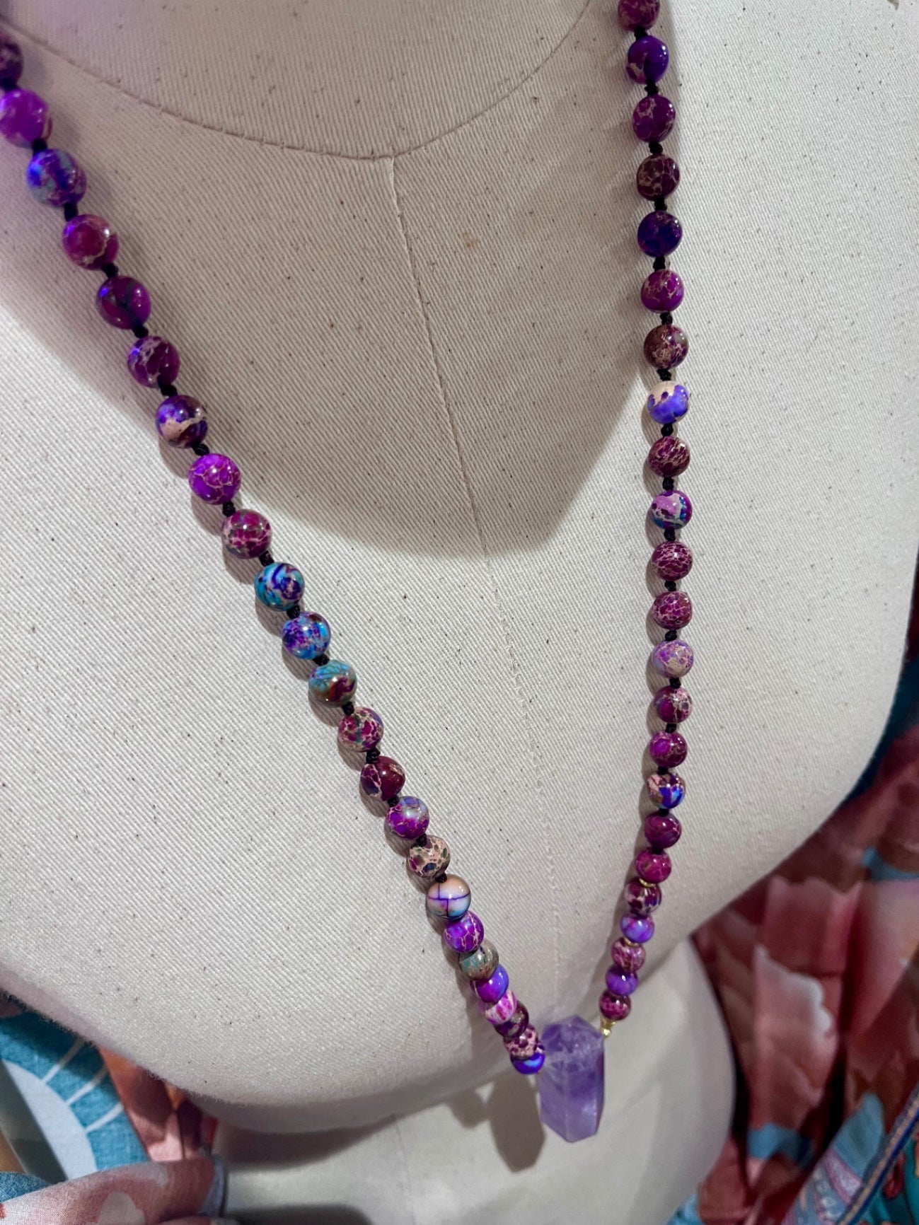Amethyst & Jasper Prayer Beads Necklace