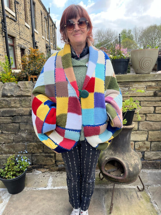 Multicolor Square Cardigan