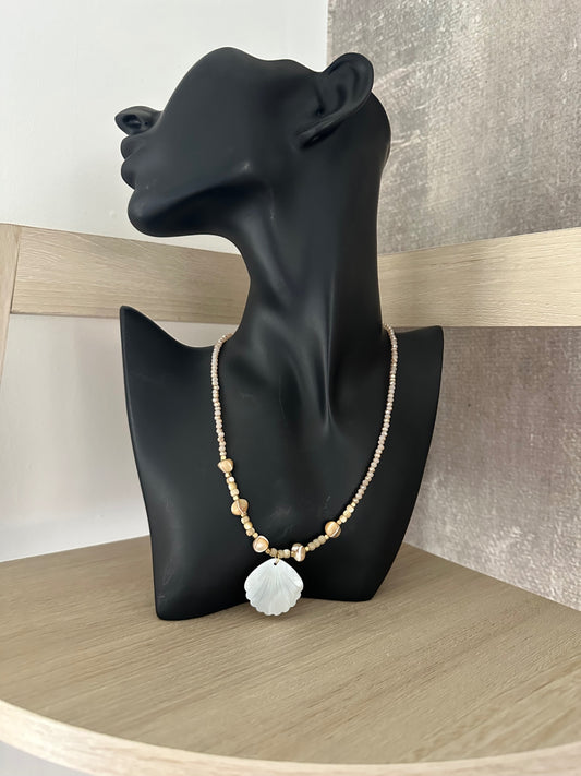 Beaded shell necklace