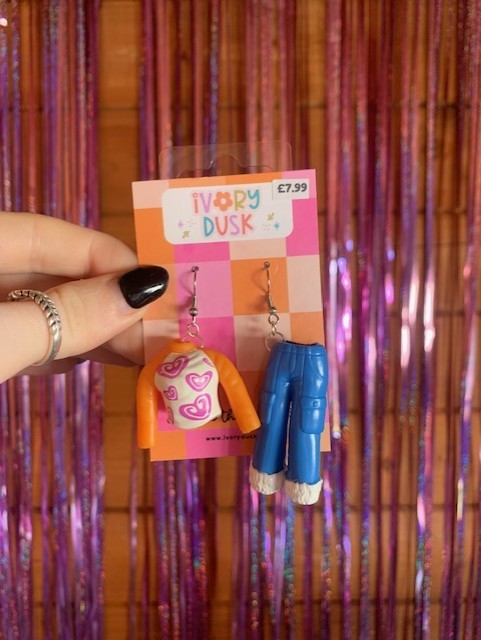 y2k upcycled polly pocket earrings